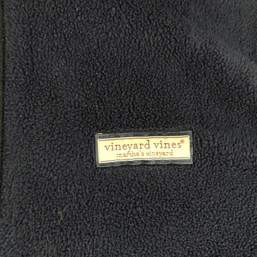 Vineyard Vines Vest Men Large Blue Jacket Fleece Preppy Full Zip Logo High Neck - Picture 2 of 7